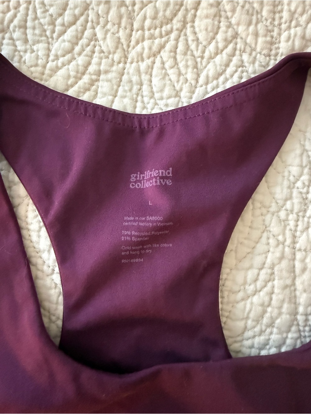 girlfriend collective Paloma Racerback Sports Bra in Plum - Picture 6 of 8
